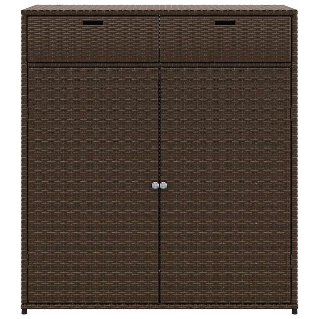 vidaXL Patio Storage Cabinet Brown 41.3"x21.7"x44.5" Poly Rattan