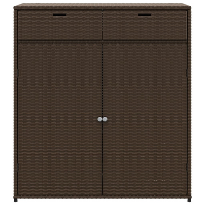 vidaXL Patio Storage Cabinet Brown 41.3"x21.7"x44.5" Poly Rattan