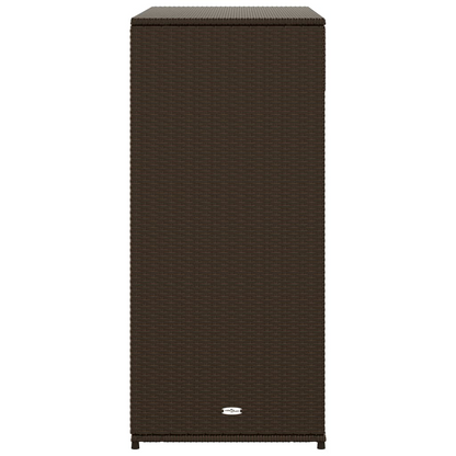 vidaXL Patio Storage Cabinet Brown 41.3"x21.7"x44.5" Poly Rattan