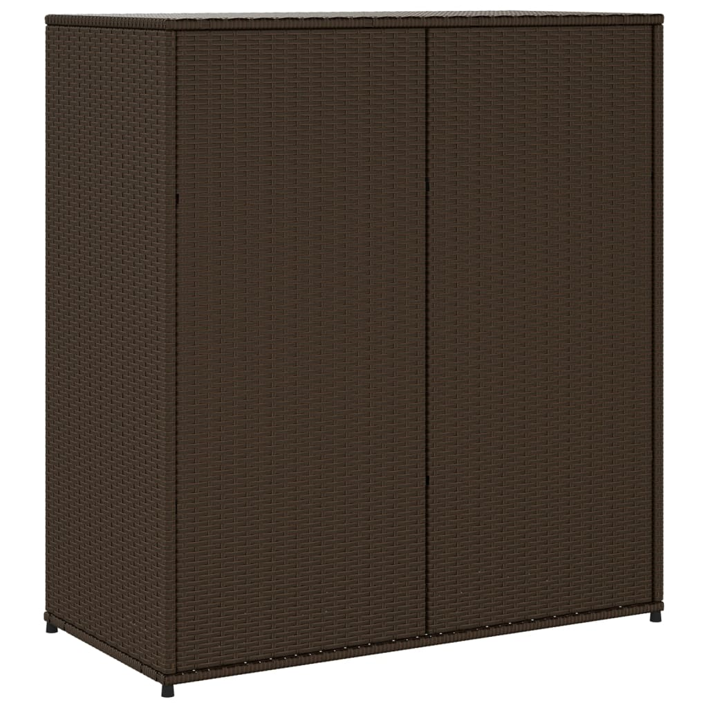 vidaXL Patio Storage Cabinet Brown 41.3"x21.7"x44.5" Poly Rattan