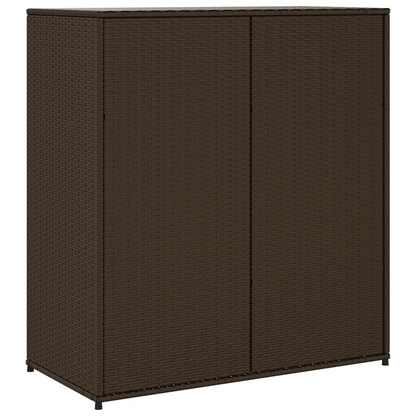 vidaXL Patio Storage Cabinet Brown 41.3"x21.7"x44.5" Poly Rattan