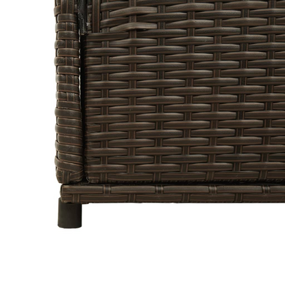 vidaXL Patio Storage Cabinet Brown 41.3"x21.7"x44.5" Poly Rattan