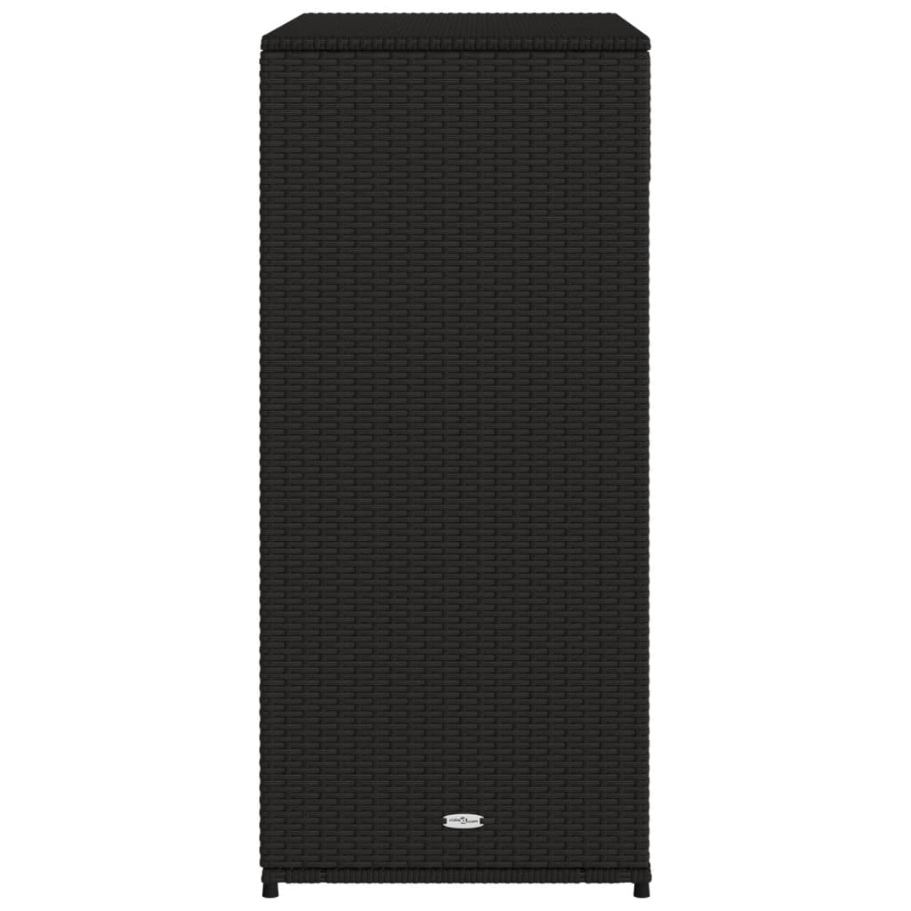 vidaXL Patio Storage Cabinet Black 41.3"x21.7"x44.5" Poly Rattan