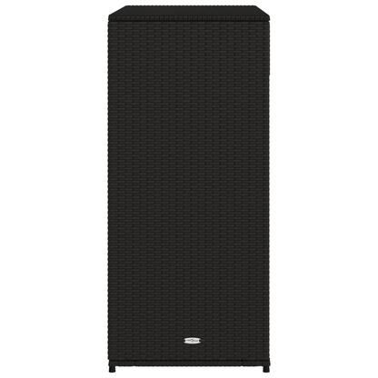 vidaXL Patio Storage Cabinet Black 41.3"x21.7"x44.5" Poly Rattan