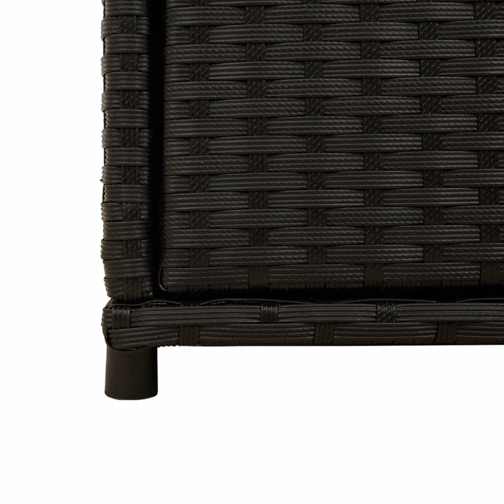 vidaXL Patio Storage Cabinet Black 41.3"x21.7"x44.5" Poly Rattan