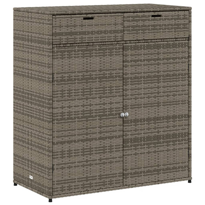 vidaXL Patio Storage Cabinet Gray 41.3"x21.7"x44.5" Poly Rattan