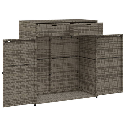 vidaXL Patio Storage Cabinet Gray 41.3"x21.7"x44.5" Poly Rattan