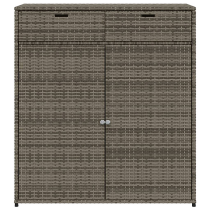 vidaXL Patio Storage Cabinet Gray 41.3"x21.7"x44.5" Poly Rattan