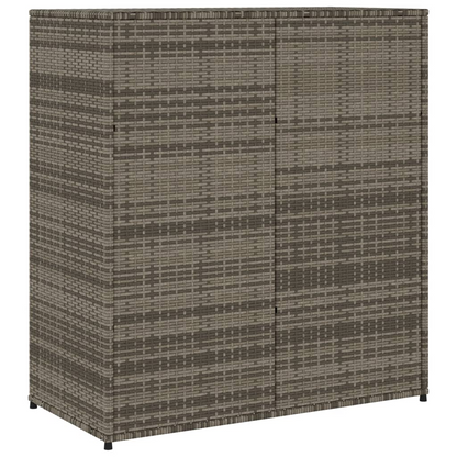 vidaXL Patio Storage Cabinet Gray 41.3"x21.7"x44.5" Poly Rattan