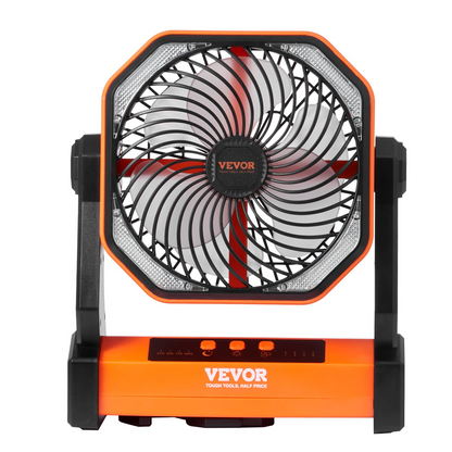 VEVOR Portable Fan Rechargeable 8 inch, Battery Powered Fan with LED Lantern, 4 Speeds Adjustable Portable Small Table Fan Personal, USB Battery Operated Fans for Travel Bedroom Home Camping Office