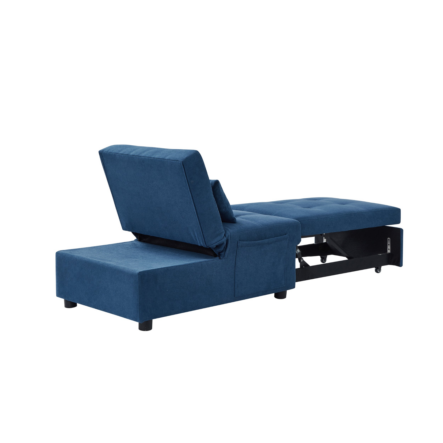 Living Room Bed Room Furniture with Blue Linen Fabric Recliner Chair Bed