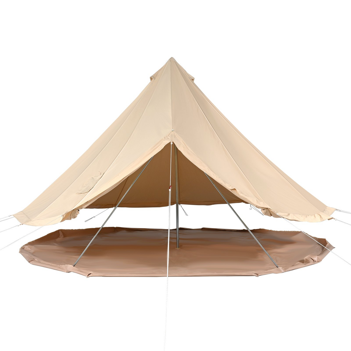 VEVOR Canvas Bell Tent, 4 Seasons 5 m/16.4 ft Yurt Tent, Canvas Tent for Camping with Stove Jack, Breathable Tent Holds up to 8 People, Family Camping Outdoor Hunting Party