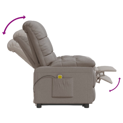 vidaXL Massage Chair Taupe Fabric