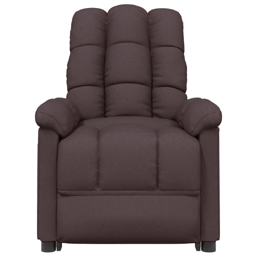 vidaXL Massage Chair Dark Brown Fabric