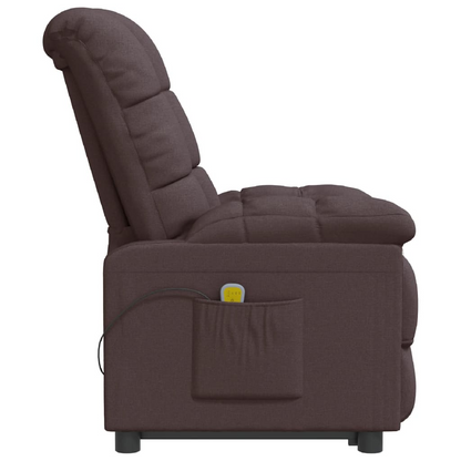 vidaXL Massage Chair Dark Brown Fabric