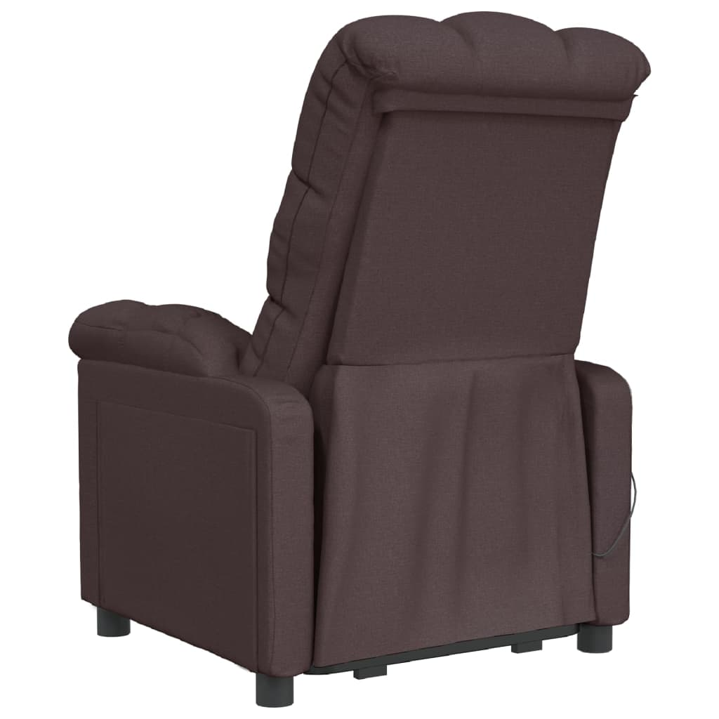 vidaXL Massage Chair Dark Brown Fabric