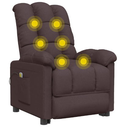 vidaXL Massage Chair Dark Brown Fabric