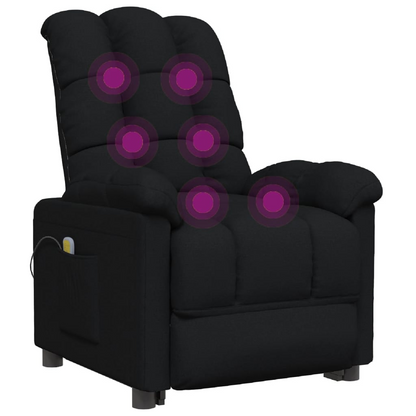 vidaXL Massage Chair Black Fabric