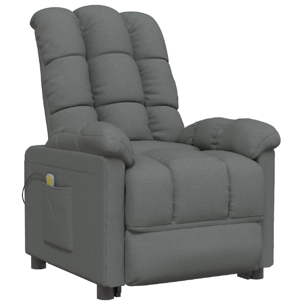 vidaXL Massage Chair Dark Gray Fabric