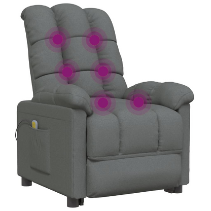 vidaXL Massage Chair Dark Gray Fabric