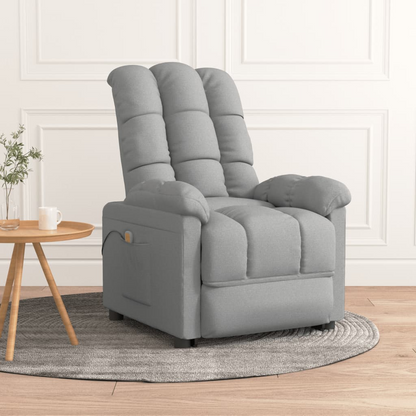 vidaXL Massage Chair Light Gray Fabric