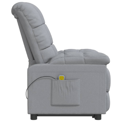 vidaXL Massage Chair Light Gray Fabric