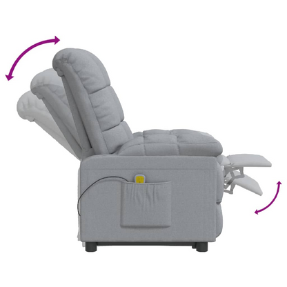 vidaXL Massage Chair Light Gray Fabric