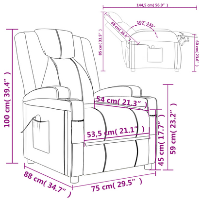 vidaXL Massage Chair Black Faux Leather