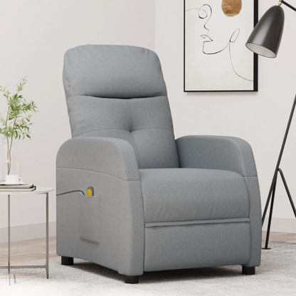 vidaXL Massage Chair Light Gray Fabric