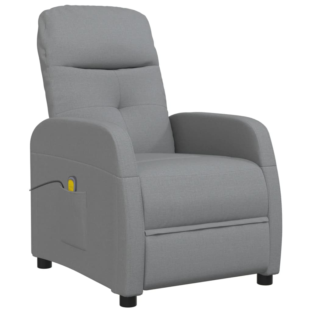 vidaXL Massage Chair Light Gray Fabric