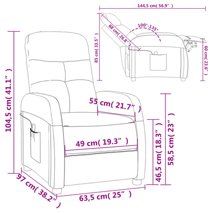 vidaXL Massage Chair Light Gray Fabric