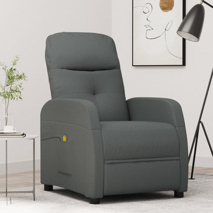 vidaXL Massage Chair Dark Gray Fabric