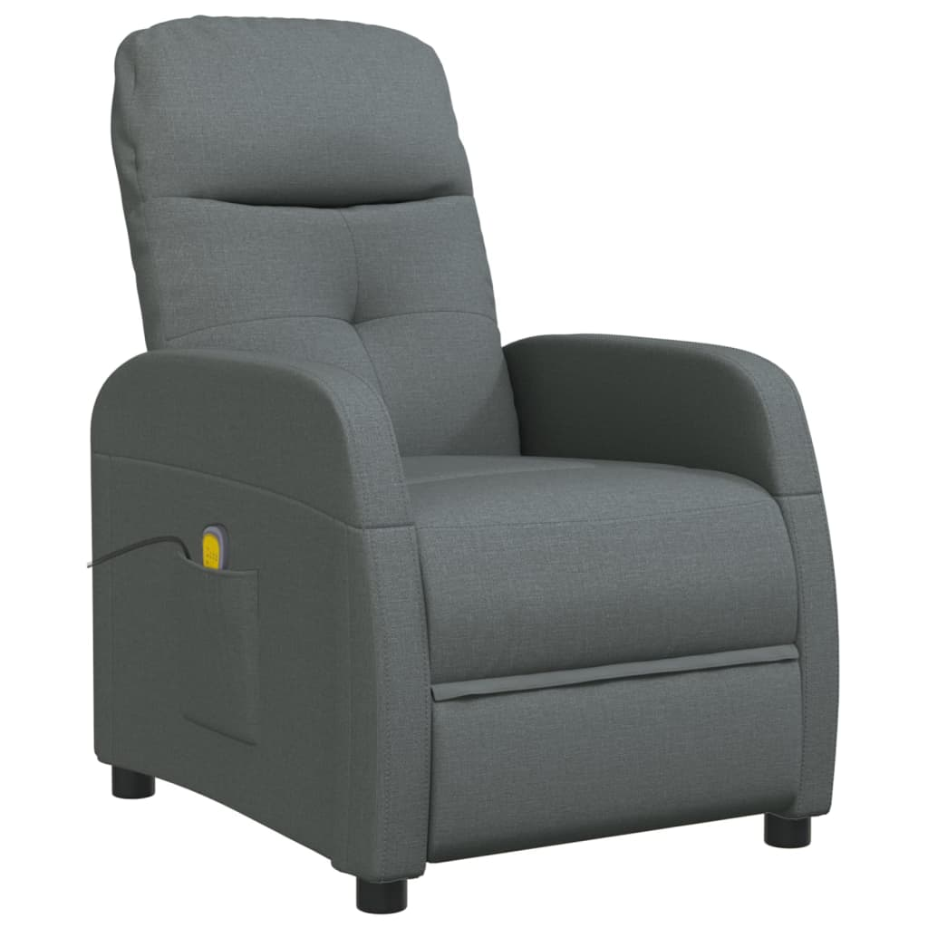 vidaXL Massage Chair Dark Gray Fabric