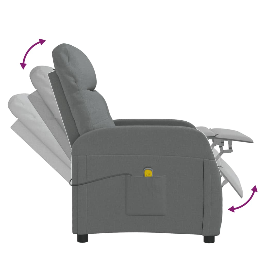 vidaXL Massage Chair Dark Gray Fabric