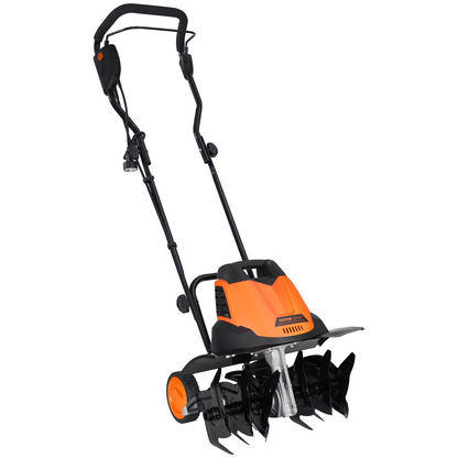 VEVOR 12 Amp Electric Tiller, 18" Tilling Width 3.94" Tilling Depth Corded Electric Tiller/Cultivator, Steel Mn Tines, Rototiller for Garden Lawn Soil Digging