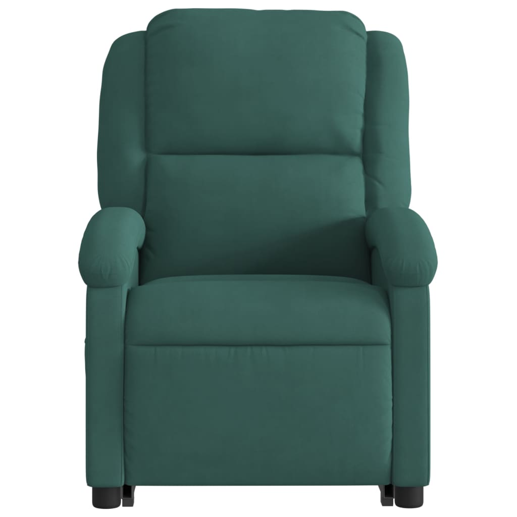 vidaXL Electric Stand up Massage Recliner Chair Dark Green Velvet