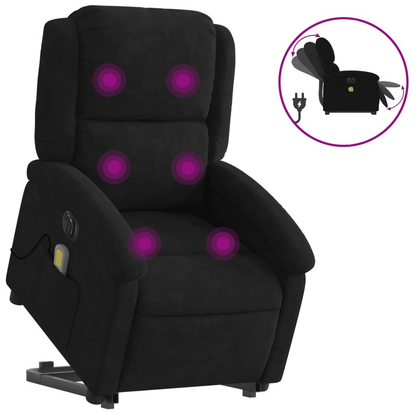 vidaXL Electric Stand up Massage Recliner Chair Black Velvet