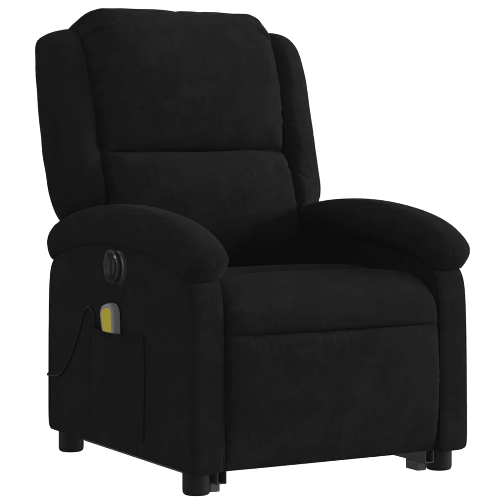 vidaXL Electric Stand up Massage Recliner Chair Black Velvet