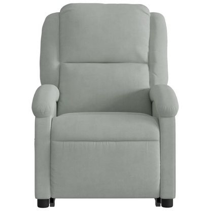 vidaXL Electric Stand up Massage Recliner Chair Light Gray Velvet