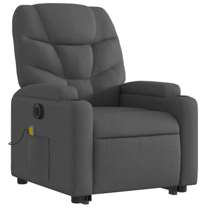 vidaXL Electric Stand up Massage Recliner Chair Dark Gray Fabric