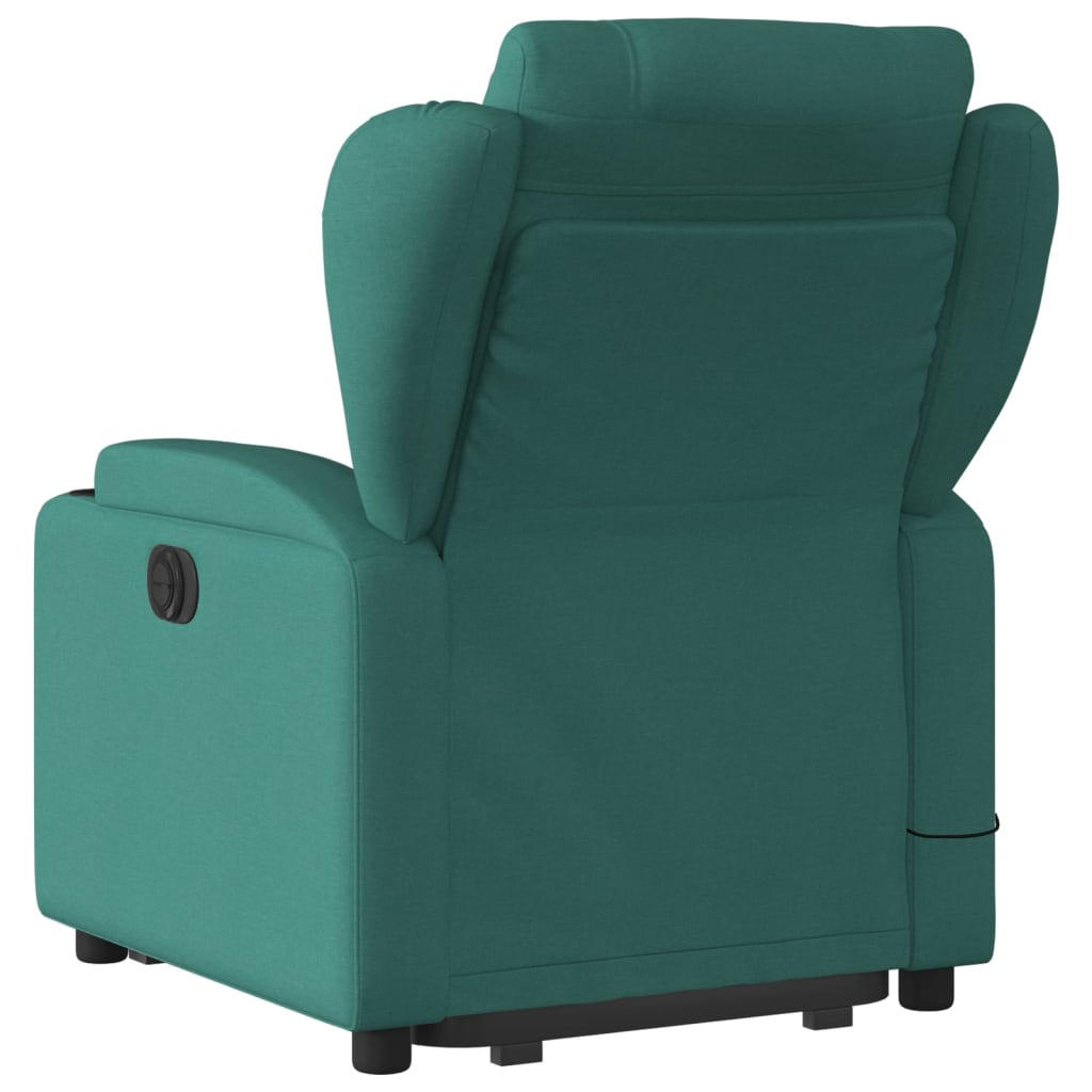 vidaXL Stand up Massage Recliner Chair Dark Green Fabric