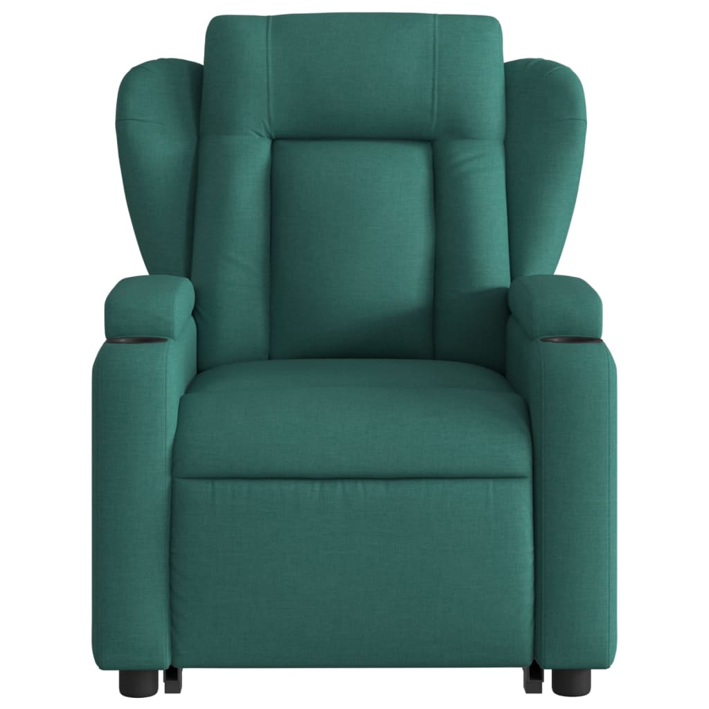 vidaXL Stand up Massage Recliner Chair Dark Green Fabric