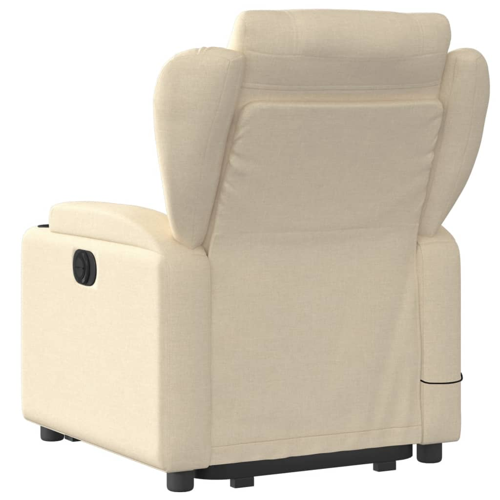 vidaXL Stand up Massage Recliner Chair Cream Fabric