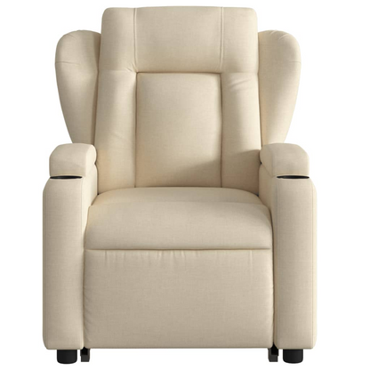 vidaXL Stand up Massage Recliner Chair Cream Fabric