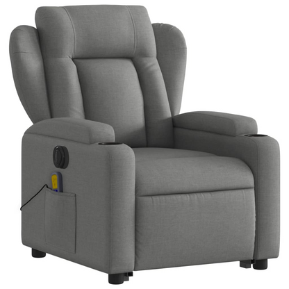 vidaXL Electric Stand up Massage Recliner Chair Dark Gray Fabric