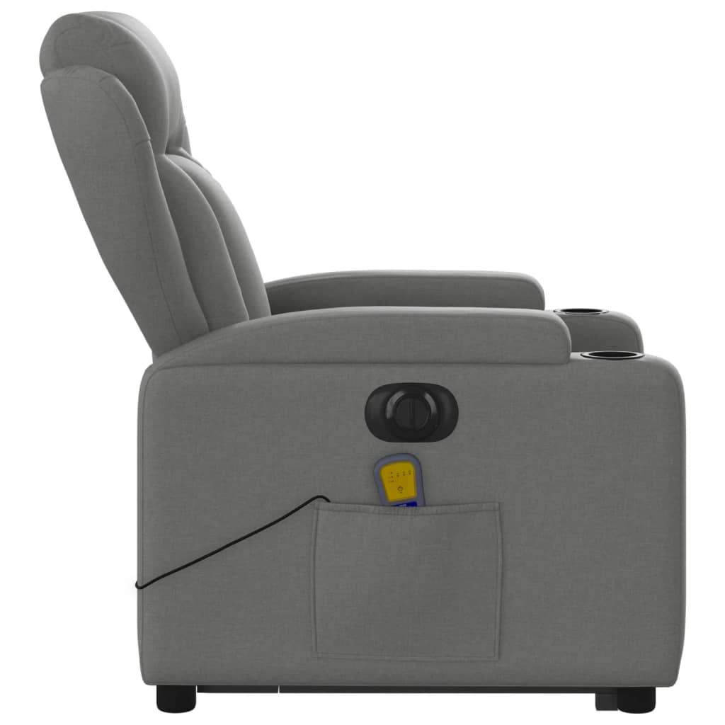 vidaXL Electric Stand up Massage Recliner Chair Dark Gray Fabric