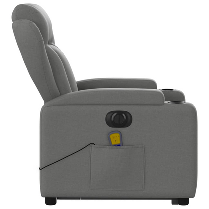 vidaXL Electric Stand up Massage Recliner Chair Dark Gray Fabric