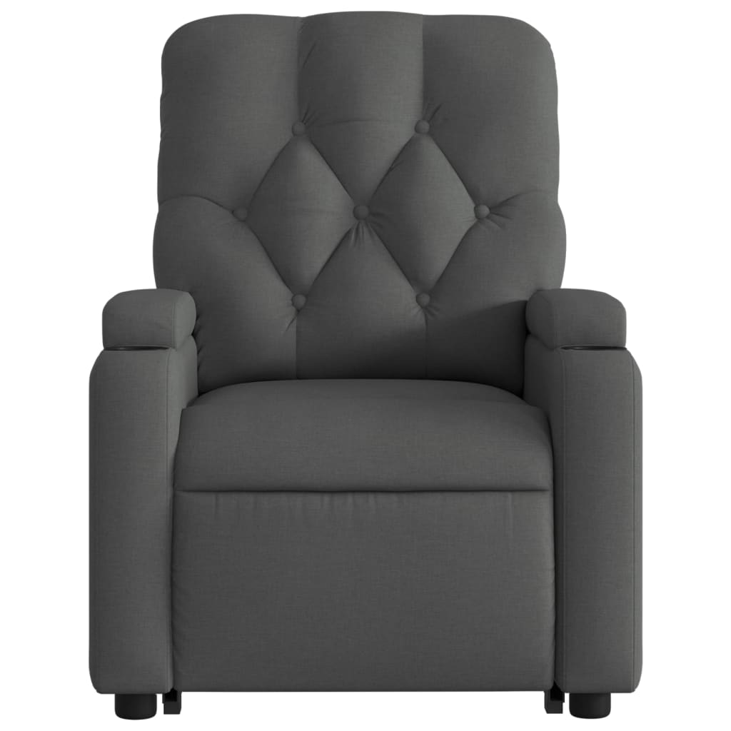 vidaXL Electric Stand up Massage Recliner Chair Dark Gray Fabric