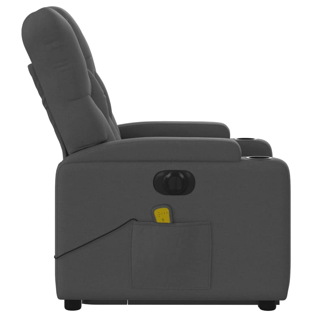 vidaXL Electric Stand up Massage Recliner Chair Dark Gray Fabric