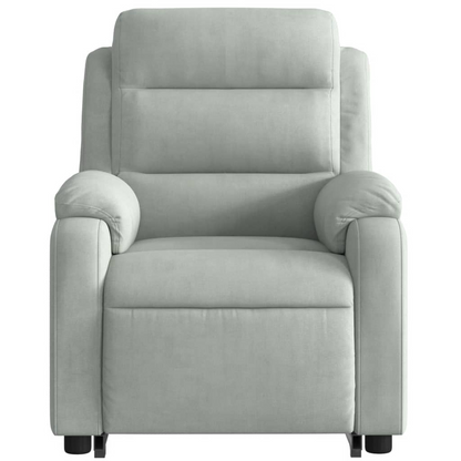 vidaXL Electric Stand up Massage Recliner Chair Light Gray Velvet